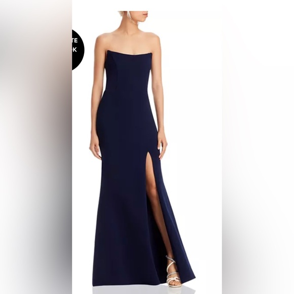 AQUA Strapless Gown in Navy from Bloomingdale’s - Picture 2 of 8